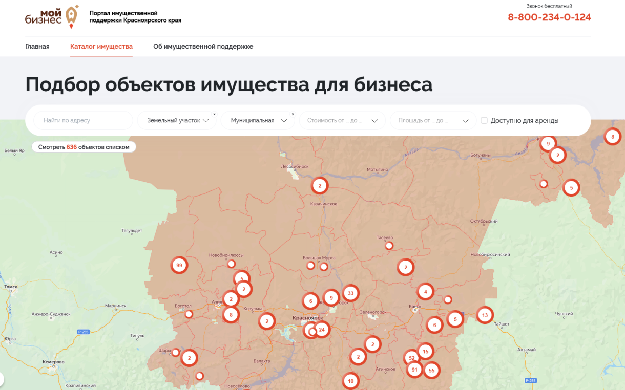 Для предпринимателей и самозанятых Красноярского края заработал портал имущественной поддержки